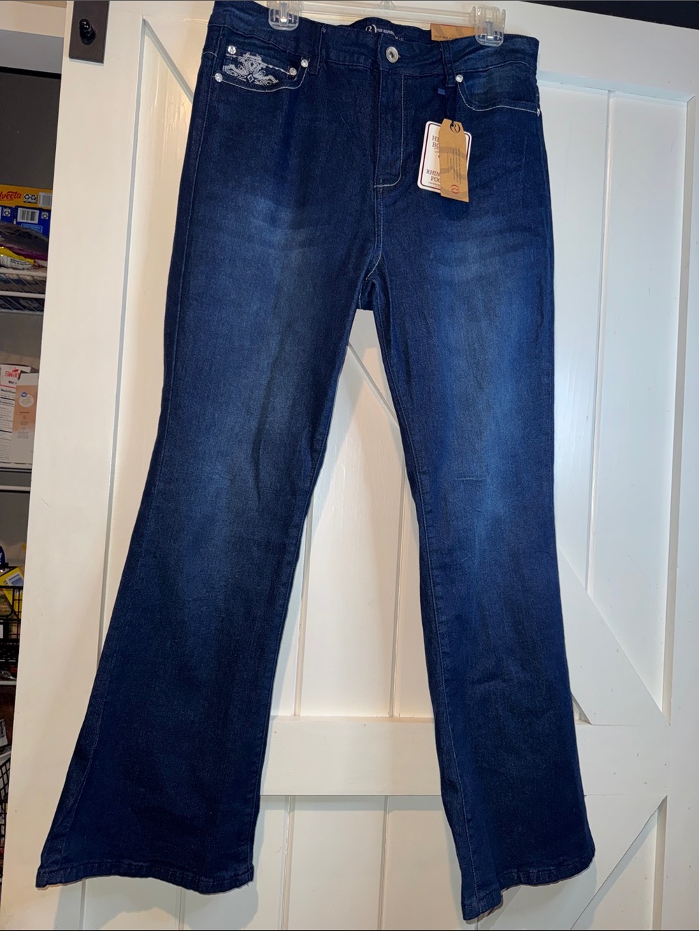 Women's Dark Indigo Wide Leg Jeans - Flare Fit